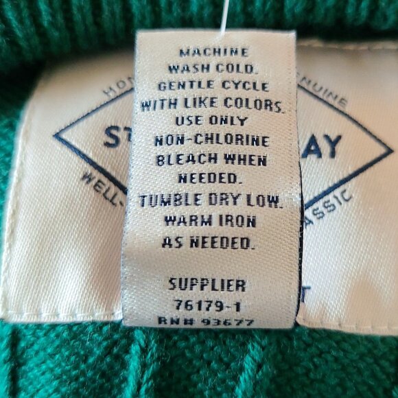 ST. JOHN'S BAY MIDIEVAL GREEN SOFT CREWNECK COMFY SOFT CABLE KNIT SWEATER XL - Picture 6 of 6